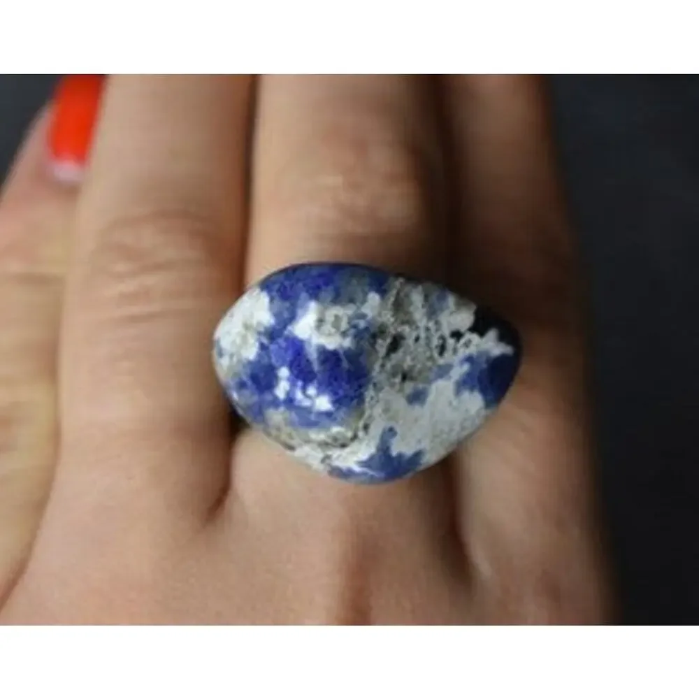 Designer's Ring with Sodalite Size 7.5